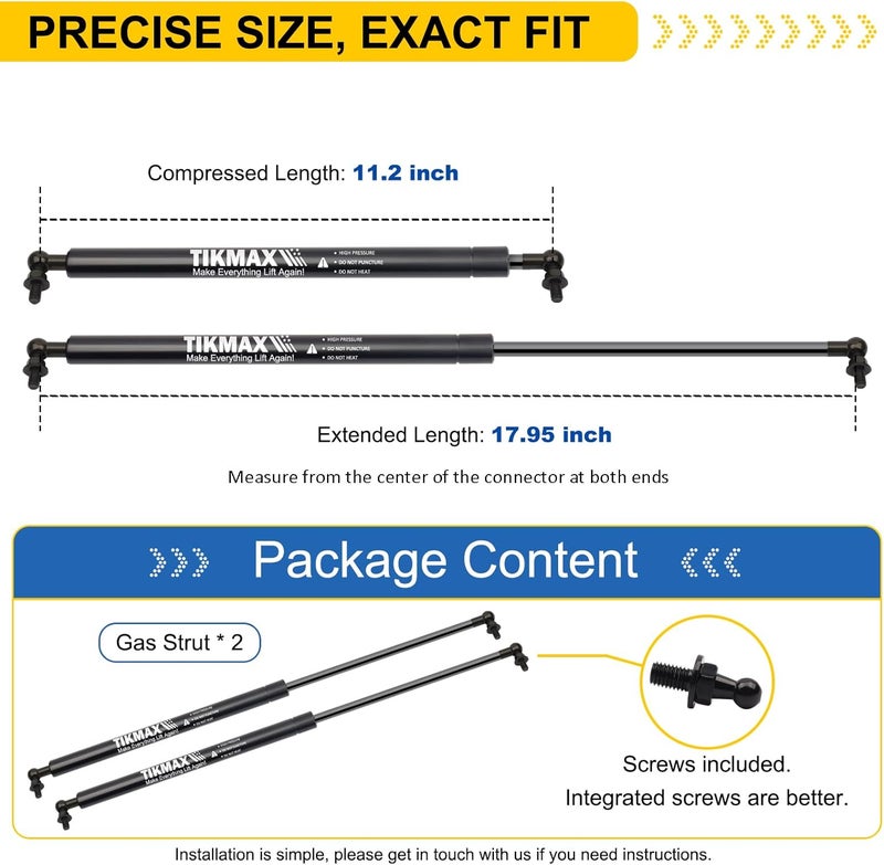 TIKMAX Front Hood Struts for Lexus GX470 / Toyota 4Runner 2003-2009, Replaces 6228 SG329055 5344039245 Shocks Lift Supports Gas Springs, 2 Pcs - Image 2